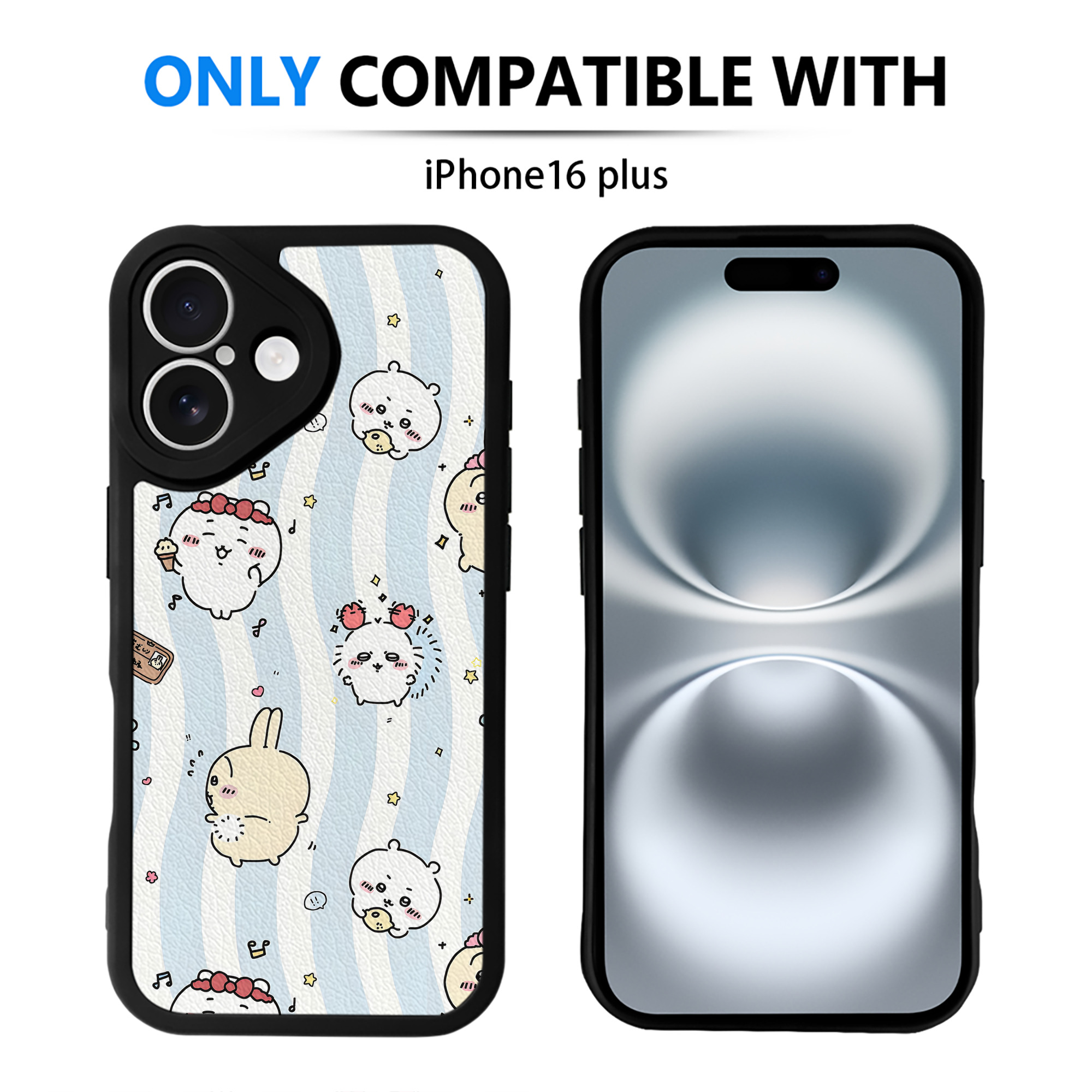 （画像用） ちいかわ Chii-kawa 【iPhone 16シリーズ対応】シリコンスマホケース（レザー調） 材質：シリコン